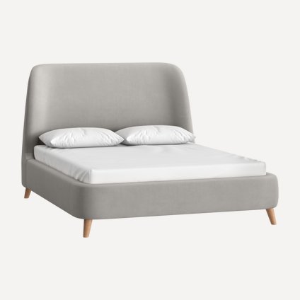 Кровать Молсон 140 Велюр Светло-серый