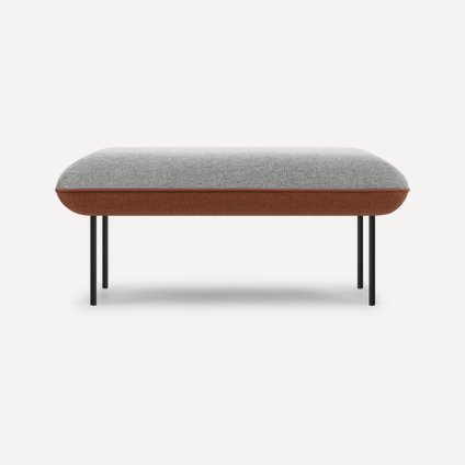 Банкетка Наск Рогожка Серый/Терракотовый