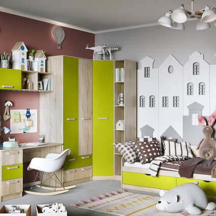 Модульная детская Акварель 3 Лайм