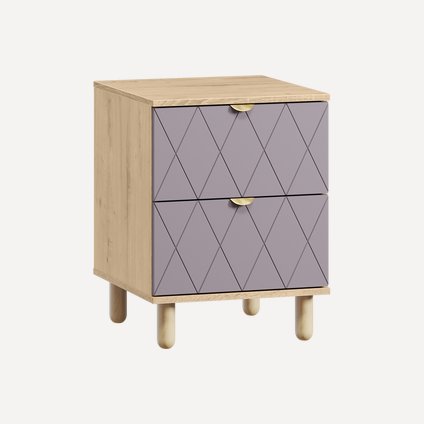 Тумба прикроватная Теджонс 47x62 Ромб Лавандовый/Дуб Ирландский