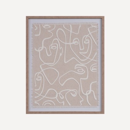 Картина Абстракция Лен Бежевый 40x50