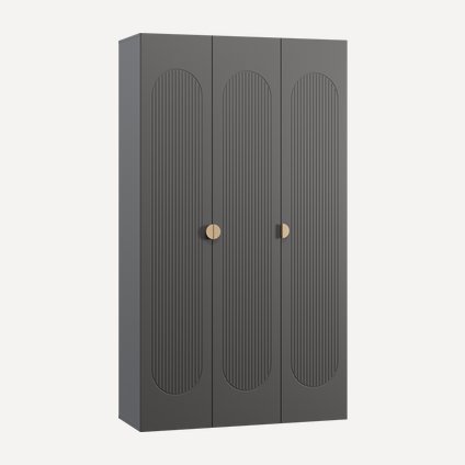 Распашной шкаф Луми 3-136x242 Графитовый