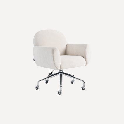 Офисное кресло Шерман Велюр Кремовый/Хром