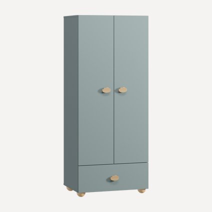 Шкаф детский Тесси 2-75x181 Серо-зеленый