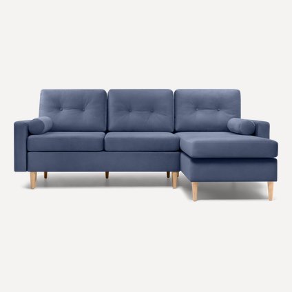 Диван угловой Динс Velvet Navy Blue