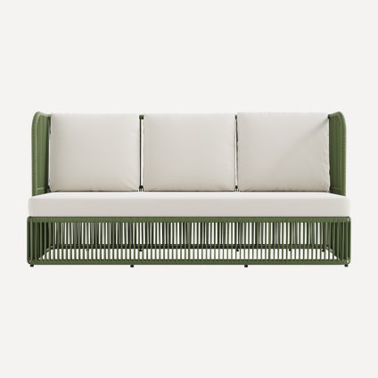 Диван садовый Ланоси Рогожка Молочный/Оливковый