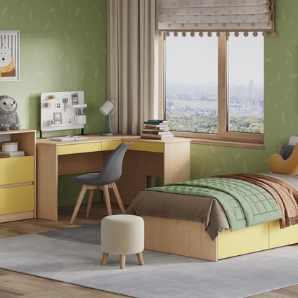 Модульная детская Пенни-7 Plywood Mustard