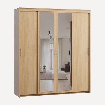 Шкаф-купе Тебар-4-210-240 Oak 2 зеркала