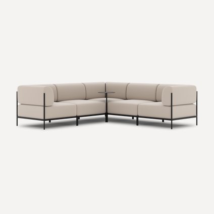 Диван садовый модульный Нолан 2 Рогожка Бежевый/Черный