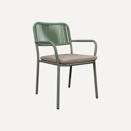 Стул Дэйкер Рогожка Бежевый/Зеленый