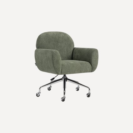 Офисное кресло Шерман Велюр Оливковый/Хром