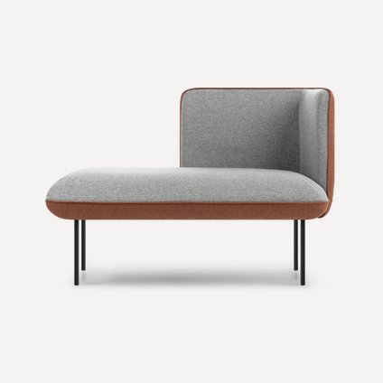 Кушетка Наск Рогожка Серый/Терракотовый