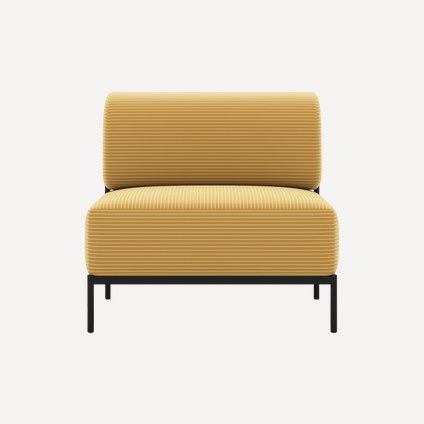 Кресло Нолан Рогожка Желтый/Черный