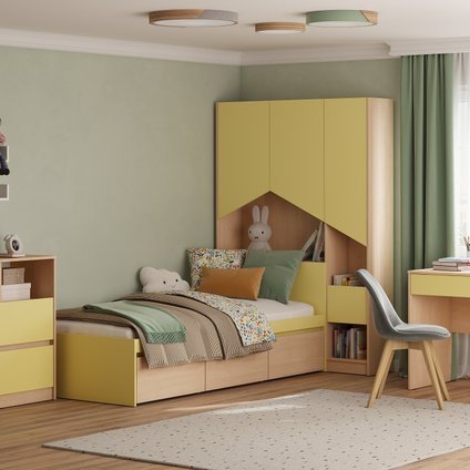 Модульная детская Пенни-2 Plywood Mustard