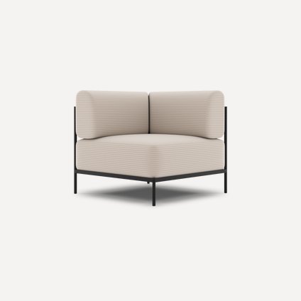 Угловое кресло Нолан Рогожка Бежевый/Черный