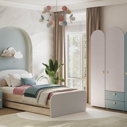 Модульная детская Арчи 5 Серо-зеленый/Дуб Ирландский