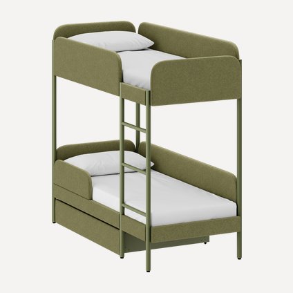 Кровать двухъярусная Эльви 80 Рогожка Оливковый