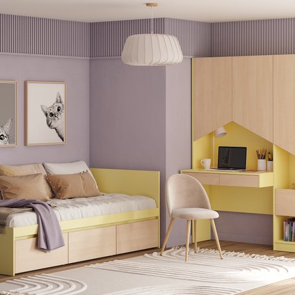 Модульная детская Пенни-1 Mustard Plywood