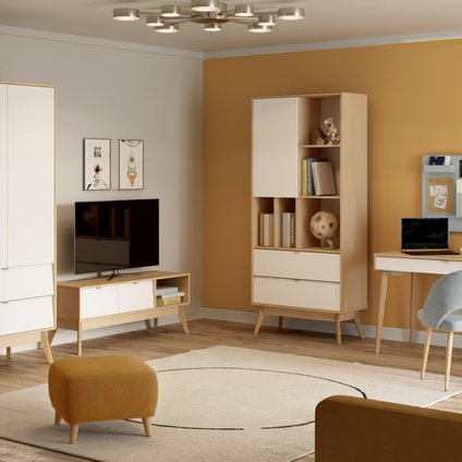 Модульная детская Лесли-3 Plywood White
