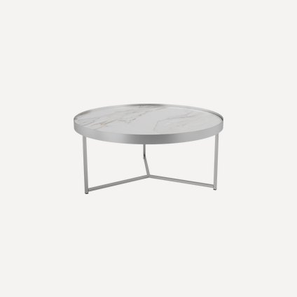 Журнальный стол Ориндж Белый/Серебристый