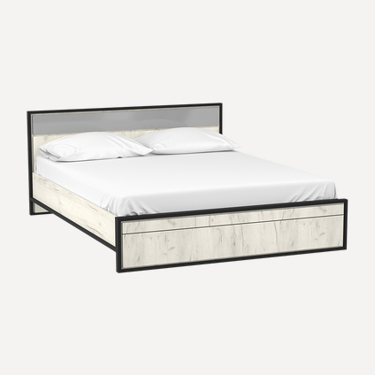 Кровать Техно 160 Lux Дуб Крафт Белый