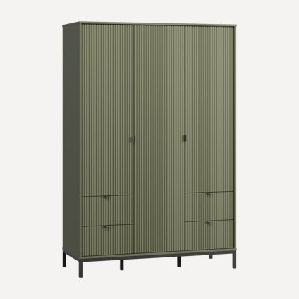 Распашной шкаф Трейвис 3-137x205 Оливковый