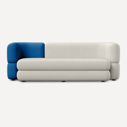 Диван прямой Брера Велюр Серый/синий