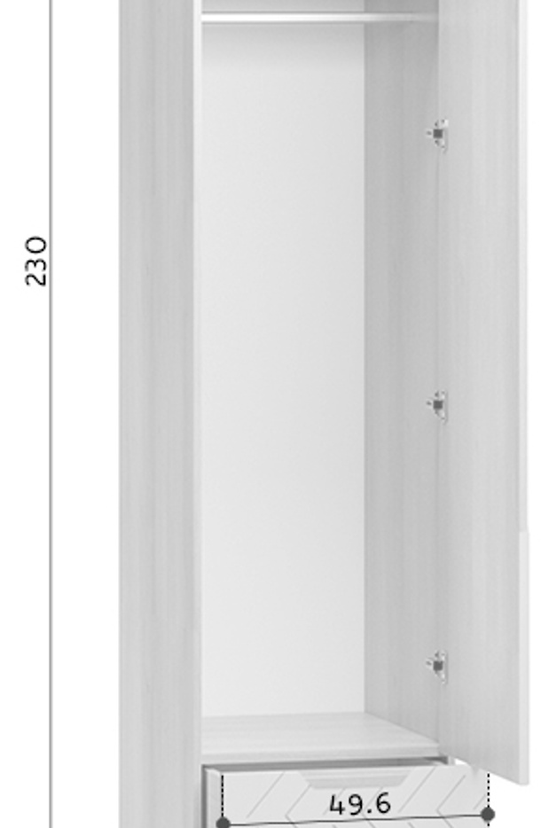 Распашной шкаф Сканди-1.1 Grey - фото 3