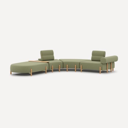 Диван модульный Альди 5 Рогожка Оливковый