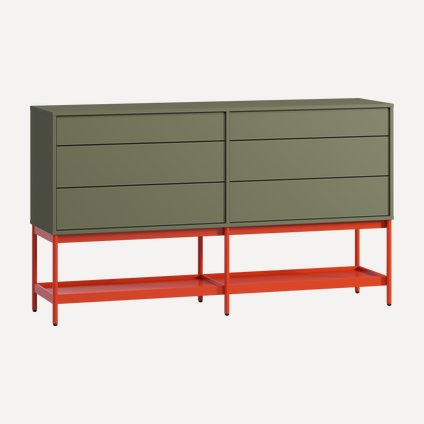 Комод Изи 158x91 Оливковый/Оранжевый