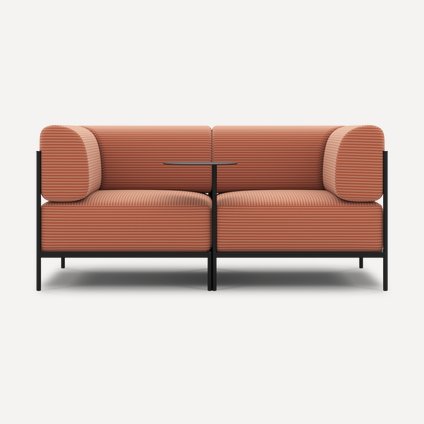 Диван садовый модульный Нолан Рогожка Терракотовый/Черный