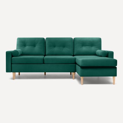 Диван угловой еврокнижка Динс Velvet Emerald