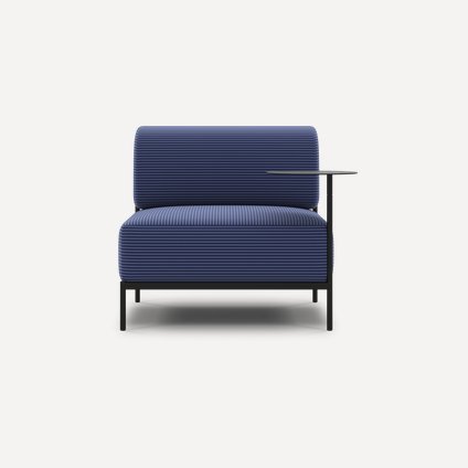 Кресло модульное Нолан Рогожка Синий/Черный