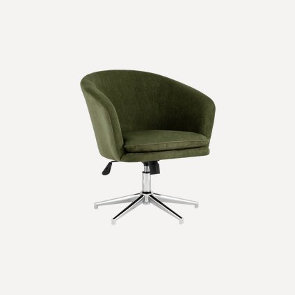 Офисное кресло Морис Замша Оливковый/Хром