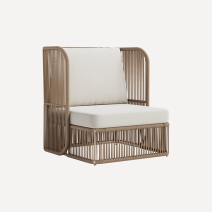 Кресло Ланоси Рогожка Молочный/Бежевый