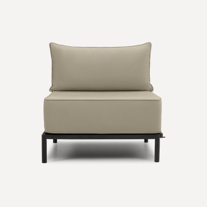 Кресло Лео-1 Рогожка Бежевый/Черный