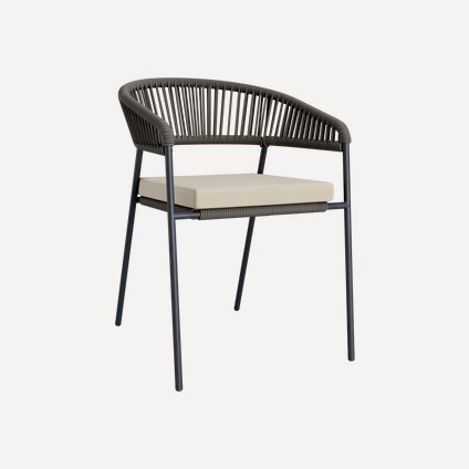 Стул Конрад Рогожка Кремовый/Черный