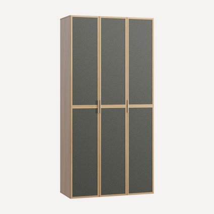 Распашной шкаф Флавир 3-120x250 Рогожка Графитовый