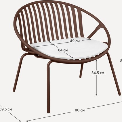 Кресло Филлис Рогожка Белый/Коричневый