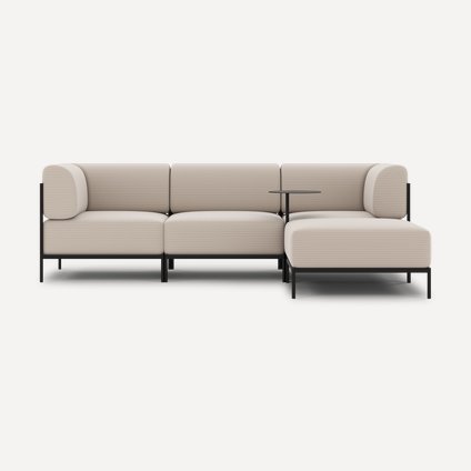 Диван садовый модульный Нолан 1 Рогожка Бежевый/Черный