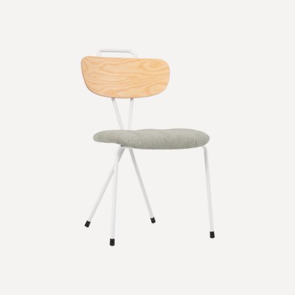 Стул Берри Рогожка Светло-серый/Белый