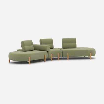 Диван модульный Альди 4 Рогожка Оливковый