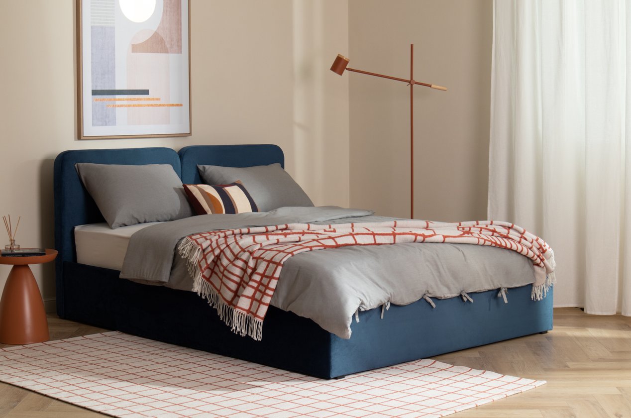 Кровать Вилена 140 Velvet Navy Blue - фото 2