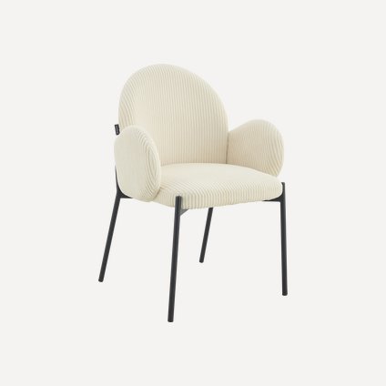 Стул Мейси Вельвет Молочный/Черный