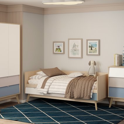 Модульная детская Лесли 2 Светло-синий/Береза