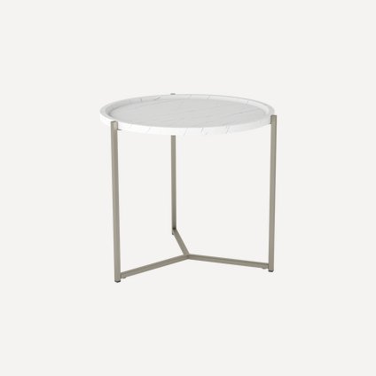 Журнальный стол Оливер Белый/Хром