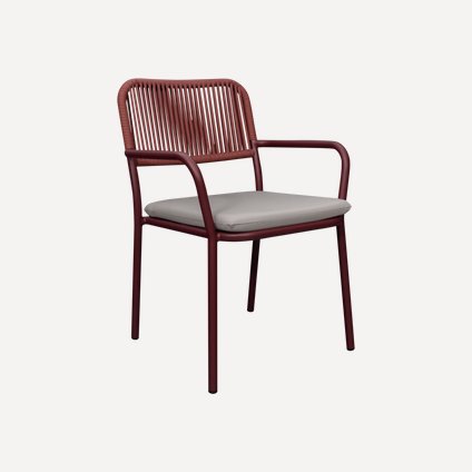 Стул Дэйкер Рогожка Бежевый/Бордовый