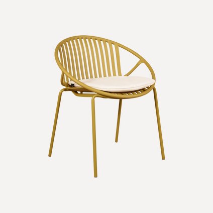 Стул Филлис Рогожка Белый/Желтый