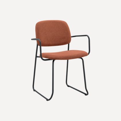 Стул Кинли Рогожка Терракотовый/Черный