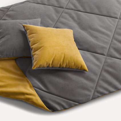 Топпер для дивана Сони-1 Velvet Yellow-Grey